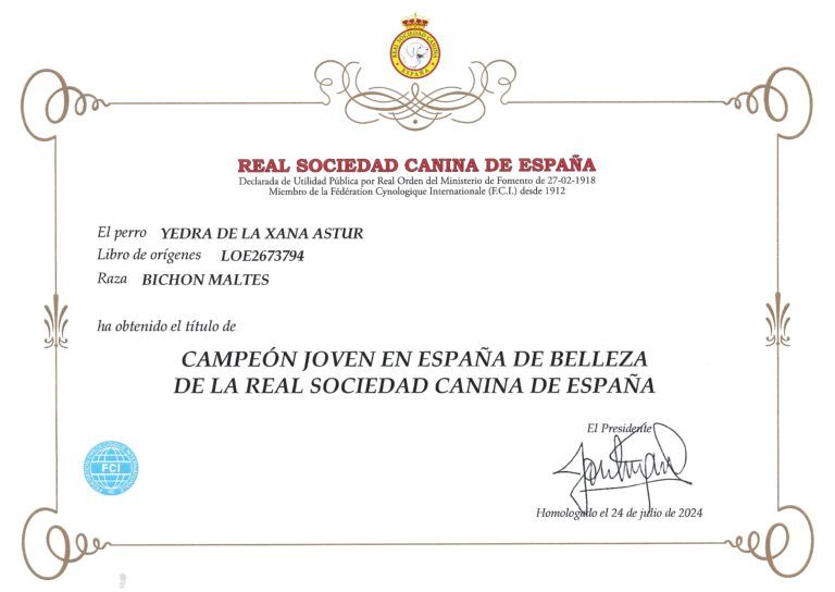 Campeón de España Joven de Belleza - Yedra De la Xana Astur