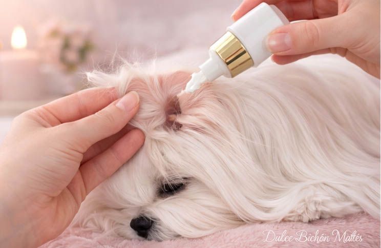 Bichón Maltés limpieza oidos