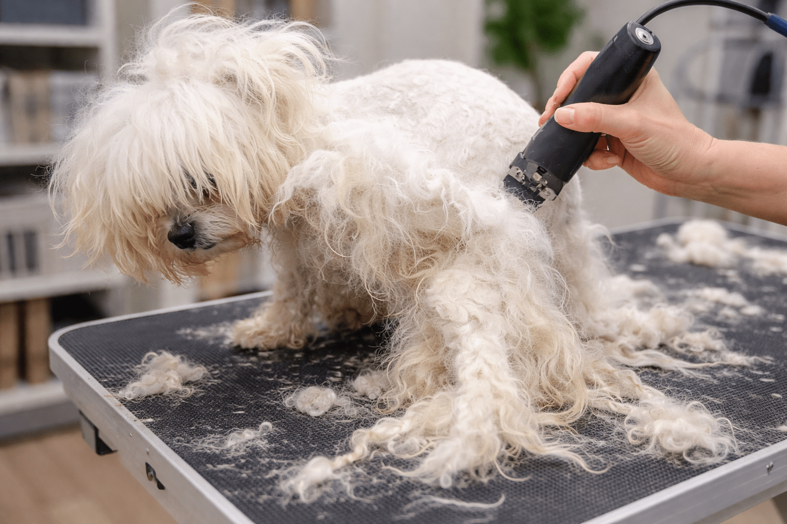 Bichón Maltés en malas condiciones